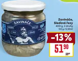 Billa Zavináče, Sleďové řezy nabídka