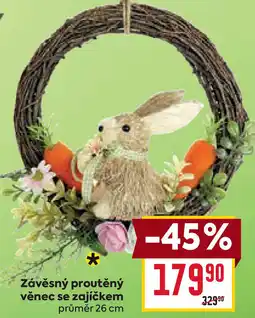 Billa Závěsný proutěný věnec se zajíčkem nabídka