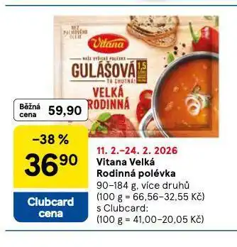 Tesco Vitana velká rodinná polévka nabídka