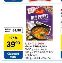 Tesco Vitana základ jídla nabídka