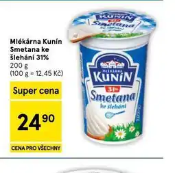 Tesco Kunín smetana ke šlehání 31% nabídka