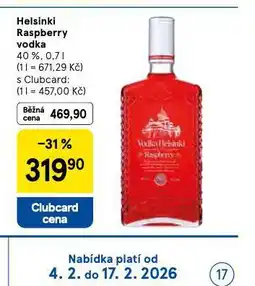 Tesco Helsinki rasberry vodka nabídka