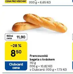 Tesco Francouzská bageta s kváskem nabídka