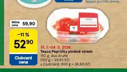 Tesco Papričky plněné sýrem nabídka