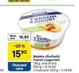 Tesco Madeta jihočeský tvaroh s jogurtem nabídka