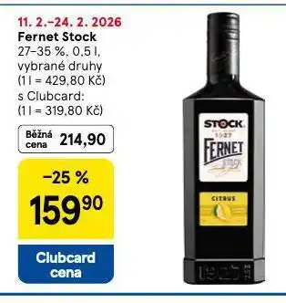 Tesco Fernet stock nabídka