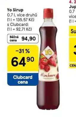 Tesco Yo sirup nabídka