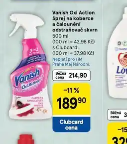 Tesco Vanish oxi action spreej na koberce a čalounění odstraňovač skvrn nabídka