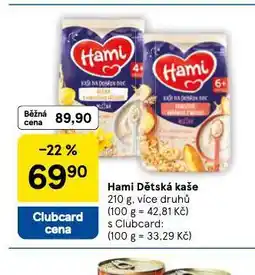 Tesco Hami dětská kaše nabídka