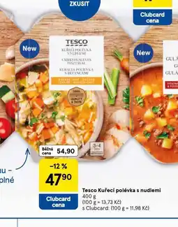 Tesco Kuřecí polévka s nudlemi nabídka