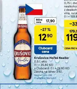 Tesco Krušovice hořké nealko nabídka
