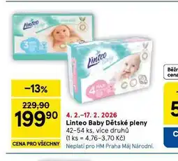 Tesco Linteo baby dětské vlhčené ubrousky nabídka