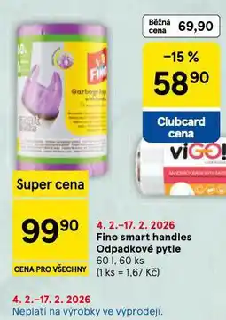 Tesco Fino smart handles odpadkové pytle nabídka
