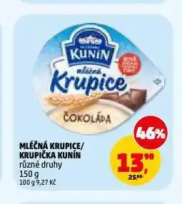 Penny Market Kunín mléčná krupice nabídka