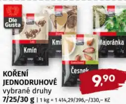 Terno Koření jednodruhové nabídka