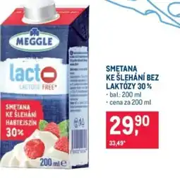 Makro Meggle Smetana ke šlehání bez laktózy 30% nabídka