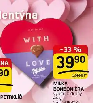 MILKA BONBONIÉRA vybrané druhy