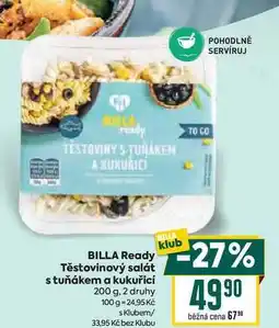 Billa BILLA Ready Těstovinový salát s tuňákem a kukuřicí nabídka