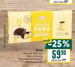 Billa Zrna kávová, likérová nabídka