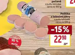 Billa Paštika s telecími játry z pultu lahůdek cena za nabídka