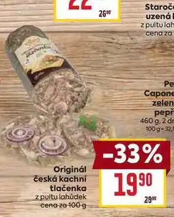 Billa Originál česká kachní tlačenka z pultu lahůdek cena za nabídka