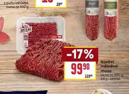 Billa Hovězí mělněné maso cena za nabídka