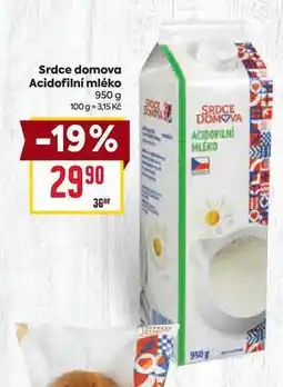 Billa Srdce domova Acidofilní mléko nabídka