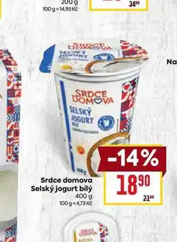 Billa Srdce domova Selský jogurt bílý nabídka