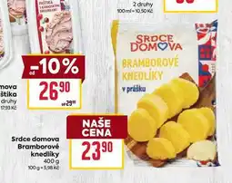 Billa Srdce domova Bramborové knedlíky nabídka