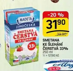 Flop SMETANA KE ŠLEHÁNÍ ČERSTVÁ 33% nabídka