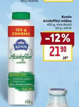 Billa Kunín Acidofilní mléko nabídka