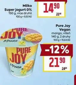 Billa Pure Joy Vegan mango, višeň nabídka