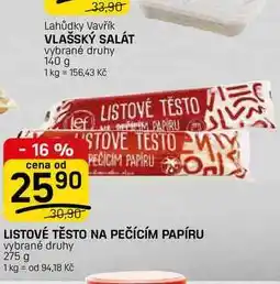 Flop LISTOVÉ TĚSTO NA PEČÍCÍM PAPÍRU vybrané druhy nabídka