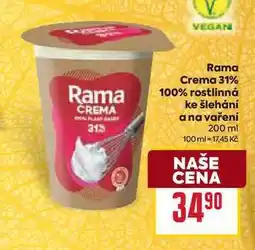 Billa Rama Crema 31% 100% rostlinná ke šlehání a na vaření nabídka