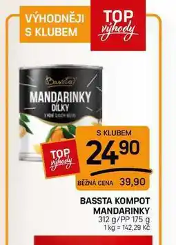 Flop KOMPOT MANDARINKY 312 g/PP 175 g nabídka