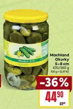 Billa Machland Okurky 5-8 cm 670/360 g nabídka