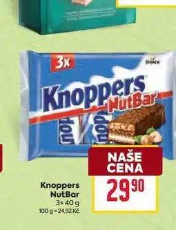 Billa Knoppers NutBar nabídka