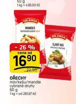 Flop OŘECHY mix/kešu/mandle vybrané druhy nabídka