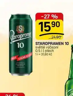 Flop STAROPRAMEN 10 světlé výčepní 0,5l,plech nabídka