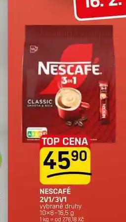 Flop NESCAFÉ 2V1/3V1 vybrané druhy 10× nabídka