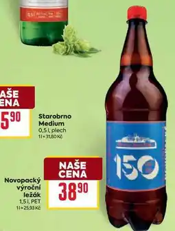 Billa Novopacký výroční ležák 1,51, PET nabídka