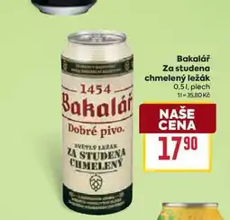 Billa Bakalář Za studena chmelený ležák 0,51, plech nabídka