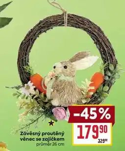 Billa Závěsný proutěný věnec se zajíčkem průměr 26 cm nabídka