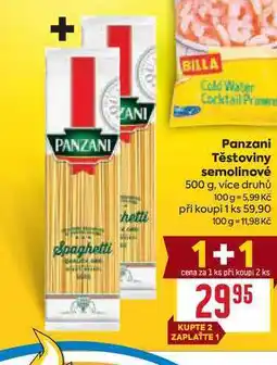 Billa Panzani Těstoviny semolinové nabídka