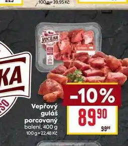 Billa Vepřový guláš porcovaný balení nabídka