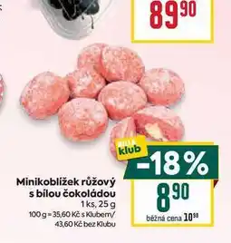 Billa Minikoblížek růžový s bílou čokoládou 1 ks nabídka