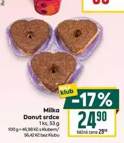 Billa Milka Donut srdce 1 ks nabídka