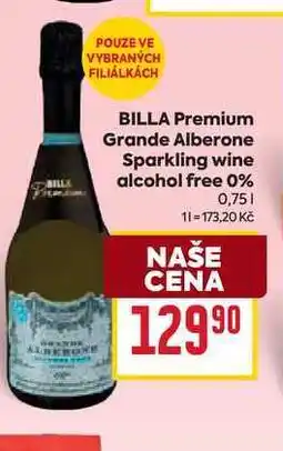 Billa BILLA Premium Grande Alberone Sparkling wine alcohol free 0% nabídka