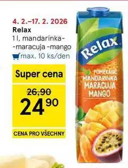 Tesco Relax mandarinka-maracuja -mango nabídka