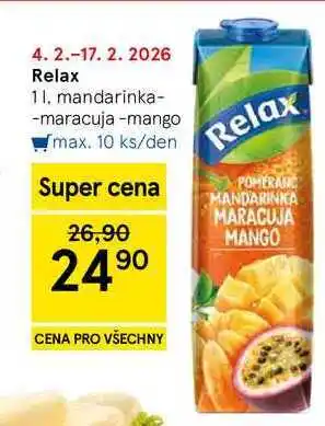 Tesco Relax mandarinka-maracuja -mango nabídka
